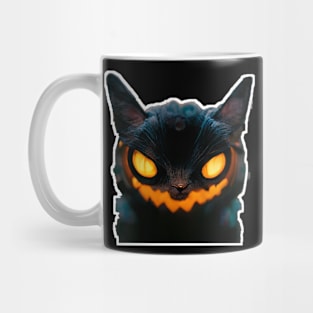 scary cat halloween Mug